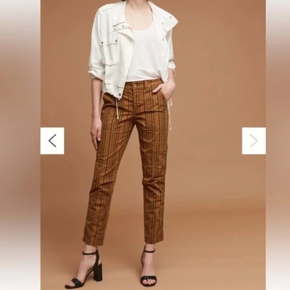 Anthropologie Hei Hei The Wanderer Striped Cargo Utility Pants Size 32 - Picture 1 of 14